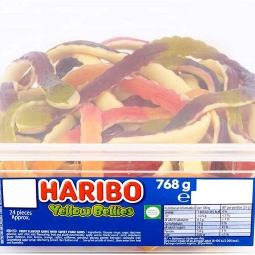 【First Order Discount】HARIBO Yellow Bellies 4 x 24 Pieces Sweets Tub (768 g)
