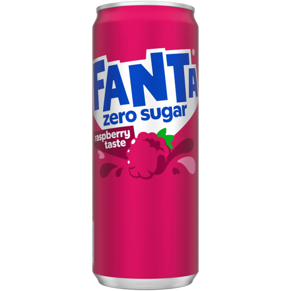 Fanta Raspberry Zero Sugar Can (Swedish)   11.2fl.oz (330ml)   tastydaily