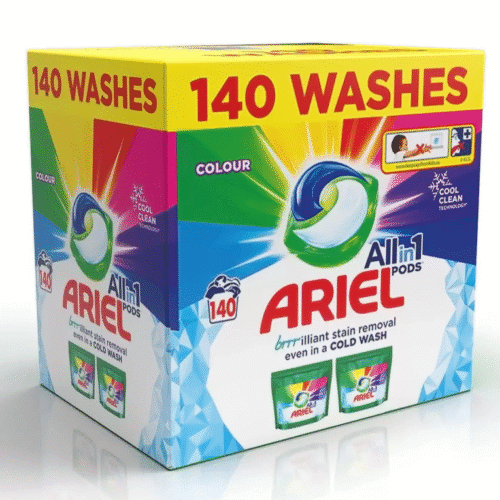 [First Order Discount]Ariel All in1 Colour Wash Pods Laundry Detergent Power Washing Pack 140 Capsules